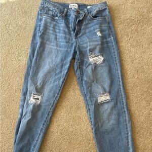 Distressed Blue Jeans